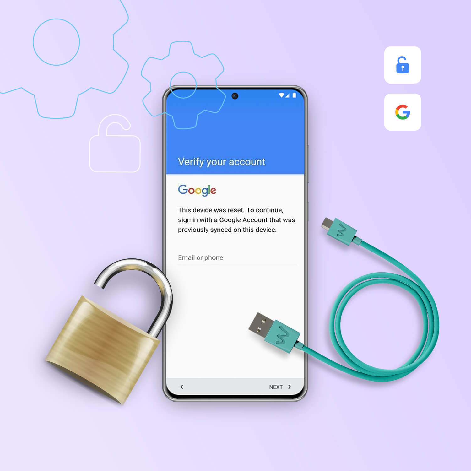 CleanIMEI.com Samsung Google FRP unlock service, detailing the process for bypassing Google Factory Reset Protection on devices for user re-access.